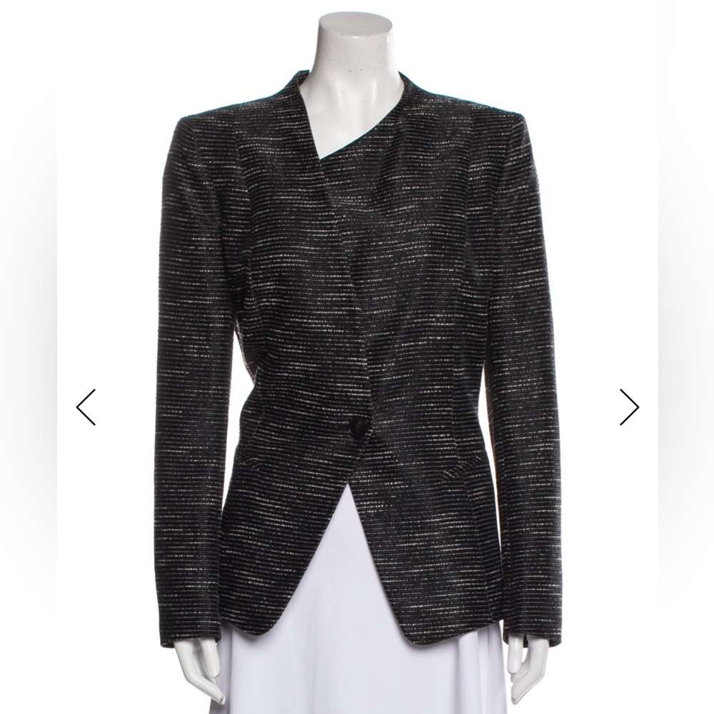 Lafayette 148 New York Striped Black and White Blazer